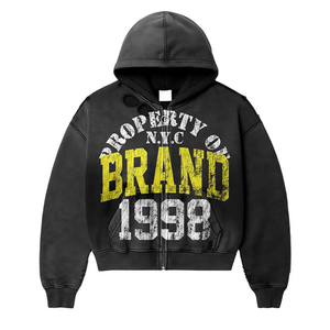 Custom Blank 100% Cotton Acid Hoodie High Street Series Washing Old Oversized Hoodie Stone Washed Vintage Hoodie - Product Image 2