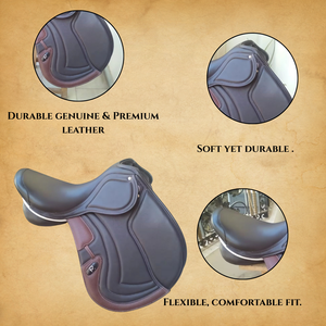 Sillín inglés de invierno de alta calidad, diseño de cuero para saltar - Product Image 4
