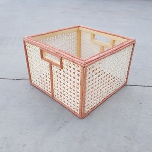 Paniers de rangement multi-usages écologiques en bambou tressé naturel, bacs organisateurs carrés pour étagères, organisateurs de jouets pour placards - Product Image 5