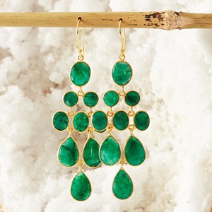 Good Quality New Arrivals <b>Sterling</b> <b>Silver</b> Emerald Stone Earing Setting for Women As Best Jewellery Accessories at Low Cost - Product Image 4