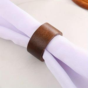 Servilleteros de madera natural con tallas intrincadas para una elegancia rústica e ideales para bodas o cenas. - Product Image 2