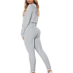 2025 nuevo diseño personalizado Logo señoras Jogger 2 piezas ropa de Fitness chándal trajes Jogging deporte traje chándales de mujer - Product Image 4