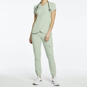Haute qualité respirant tricoté mode femmes soins infirmiers gommage ensembles pantalon droit grands uniformes d'hôpital mignon Sexy - Product Image 1