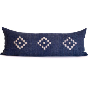 Wool Geometric <b>Indian</b> Embroidered Long Lumbar Pillow Covers, Luxury Handwoven Style, Custom Size, Unique Design, Living Room - Product Image 1