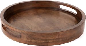 Bandeja Redonda de Madera Estilo Vintage Ecológica |   Acabado Artesanal de Buena Calidad |   Venta al por Mayor al Mejor Precio - Product Image 2