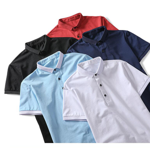 Streetwear couleur unie t-shirt personnalisé brodé impression logo uni 100% coton polyester hommes polos personnalisés - Product Image 2