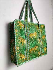 Sac fourre-tout en coton 100% matelassé fait à la main, couleur unie, style vintage, sac à bandoulière ouvert pour femme, sacs de shopping en gros - Product Image 6