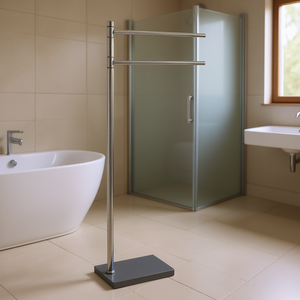 Moderno Toallero de 2 Brazos Gris Tania TA31 08 Gedy (34.5x14x88cm) - Product Image 3