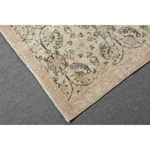 พรมขนาด 3.7x6.4 ฟุต, พรมวินเทจตุรกี, พรมขนสัตว์สีน้ำตาล - Product Image 5