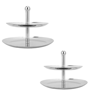 OEM Customized Classic Two-Tier <b>Cake</b> Pedestal Round Metal/Steel <b>Wedding</b> Decorative Centerpiece for Birthday <b>Cake</b> Presentation - Product Image 4