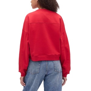 Sudadera de Invierno Personalizada para Mujer, Cuello Redondo, Lisa, 100% Algodón, Forro Polar, con Diseño de Hombros Caídos - Product Image 5