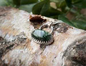 Collar de Plata de Ley con Rodio y Seraphinite Único, Hecho a Mano, con Piedras Preciosas, para Mujer, Joyería de Aniversario - Product Image 4