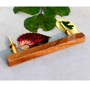 Poignées d'armoire en bois Poignées d'armoire en bois Poignées de tiroir de base en laiton doré pour armoires Armoire Commode - Product Image 1