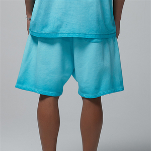 Shorts pour hommes 430 g/m² surdimensionnés, épais, personnalisables, style vintage urbain, taille élastique, vierges, délavés à l'acide, pour l'été - Product Image 6