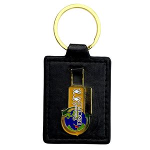 Porte-clés en cuir personnalisé avec emblème en métal - Product Image 3