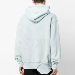2024 vente directe d'usine hommes lavage à l'acide sweats à capuche Logo personnalisé solide lavage à l'acide sweats à capuche pour hommes - Product Image 5