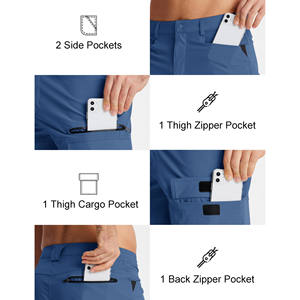 Pantalones cortos de algodón de sarga para hombre, informales, con cordón, clásicos, elásticos, de malla para gimnasio, cintura elástica corta, relajados, para entrenamiento de verano - Product Image 5