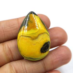 Pierre précieuse de jaspe bourdon naturel, cabochon, jaspe jaune, pierre lisse, fournisseur en gros pour bijoux - Product Image 1