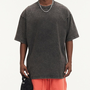 Camiseta de peso pesado con lavado ácido, camiseta de lavado estampada DGT, Camiseta holgada gráfica Vintage para hombre - Product Image 2