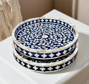 Chất Lượng Cao Nhựa Bàn Ăn Tối Khay Hấp Dẫn Agate Tùy Chỉnh Hình Chữ Nhật Hình Dạng Thực vật Xương <span class=keywords><strong>Inlay</strong></span> Thanh Lịch Phục Vụ Magnesia Thủ Công Mỹ Nghệ - Product Image 1