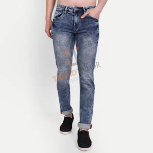 Pantalon en jean pour homme Coupe droite classique avec tissu extensible confortable pour un usage quotidien Coupe ajustée Pantalon en jean pour homme - Product Image 1