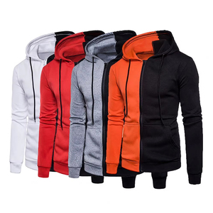 Sudadera con Capucha de Forro Polar para Hombre, 100% Algodón, Cómoda, con Estampado Sólido, Cierre Completo, Cálida, Tallas Grandes, Diseño Liso Teñido de Última Moda - Product Image 1