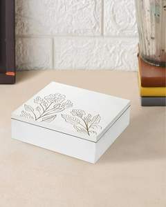 Boîte à bijoux en bois imprimée de designer, finition artistique haut de gamme, présentoir de luxe pour coiffeuse, prix de gros personnalisé, Inde - Product Image 1