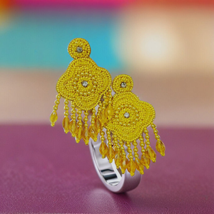 Motivo de mariposa con bordado de cuentas multicolores, pendientes hechos a mano con cuentas de mariposa rosa, joyería de declaración de moda para mujer - Product Image 2