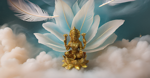 Laxmi sentado en Lotus hecho a mano diseño moderno estatua de latón escultura religiosa india para el hogar Oficina o decoración del templo - Product Image 2