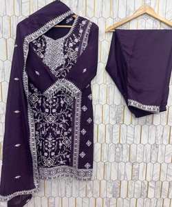 Traje Salwar de Algodón de 3 Piezas para Mujer, Estilo Festivo, en Georgette de Seda Suave con un Aspecto Étnico Elegante, Diseño de Diseñador, Precio al por Mayor - Product Image 2