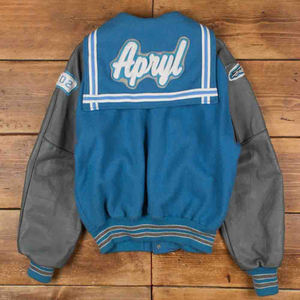 Chaquetas para hombre, chaqueta para hombre, chaqueta Vintage Varsity Baseball Letterman, estilo universitario Retro, mezcla de lana, Azul, Gris, manga, prendas de vestir exteriores - Product Image 6