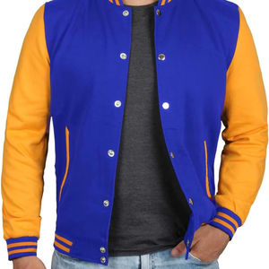 Nueva chaqueta bomber de béisbol clásica de moda para hombre, prendas de vestir de invierno con logotipo frontal de cuello levantado de tela de lona - Product Image 1