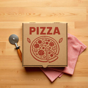 Boîte à pizza personnalisée avec logo, en papier kraft écologique, compatible micro-ondes, emballage biodégradable pour plats à emporter et livraison - Product Image 6
