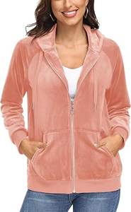 Top <b>Sherpa</b> Velvet <b>Fleece</b> Hoodies for Fuzzy Zip up Hoodie with Pockets Casual Pullover Hooded Sweatshirt - Product Image 5