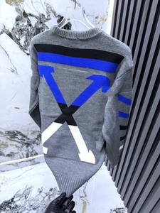 Pull tricoté à col rond pour homme, manches longues, contraste blanc et noir, motif lettres tendance, style décontracté streetwear, vente en gros - Product Image 5