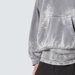 เสื้อฮู้ดดี้สีเทาสำหรับผู้ชายปี 2025 ขายส่งออนไลน์ ปรับแต่งได้ ปักลายได้ ทรงปกติ สไตล์ลำลอง สตรีทแวร์ ลวดลายเรียบๆ มีฮู้ด - Product Image 2