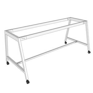 Mesa de Conferencia de Diseño Industrial de 180x80cm con Patas Móviles de Acero con Recubrimiento en Polvo CFOS008 - Product Image 1