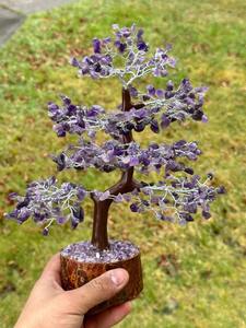 Hermoso árbol de piedras preciosas de amatista con 500 cuentas, símbolo de equilibrio de paz y energía curativa - Product Image 4