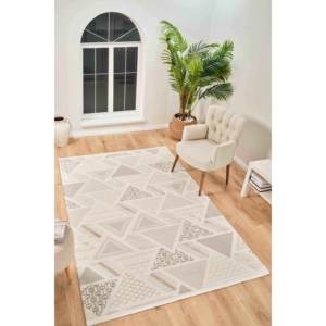 BY008 Crème-Café Doux Texturé Tapis Moderne 10mm D'épaisseur Rectangle Motif Haut Designer pour Chambre Bureau Adolescents Couloir - Product Image 1