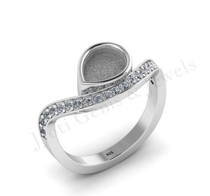 Haute qualité 925 argent Sterling poire 4mm Semi montage crémation bijoux personnalisé à la mode cadeau de noël pour les femmes en gros - Product Image 1