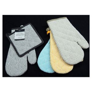 Juego de manoplas para horno y soporte para olla, herramienta de microondas resistente al calor, 100% algodón con respaldo de silicona, fabricantes baratos al por mayor - Product Image 1