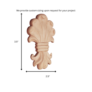 Applique en bois sculpté, en bois massif, pour meubles, porte, décoration murale, ornement en bois vintage, décoration intérieure de luxe - Product Image 2