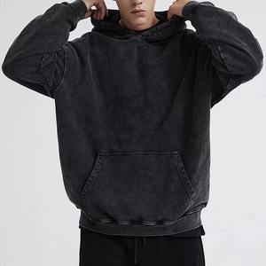 Sweat à capuche unisexe surdimensionné de haute qualité, style streetwear, effet délavé, vintage, 100% coton, molleton épais pour l'hiver, personnalisable - Product Image 4