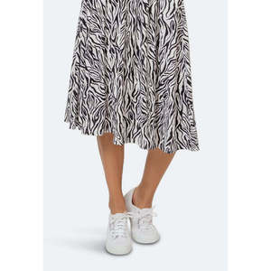 Gonna Leota Mindy da donna in chiffon confortevole con coulisse, colore Woodgrain Zebra Black Beauty Marshmallow Large Lord Taylor White - Product Image 6