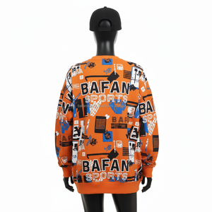 Sudadera Extra Grande para Mujer, Algodón GSM, Poliéster, Felpa, Estampado Completo, Naranja, Logotipo Personalizado por Sublimación, Sudaderas Transpirables para Mujer - Product Image 2