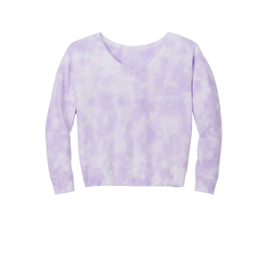 เสื้อสเวตเตอร์คอกลมคอกลมของผู้หญิงสีม่วงอ่อนเสื้อสเวตเตอร์แบบสวมหัวเสื้อคอตตอนโพลีเอสเตอร์สวมใส่สบายสำหรับสตรีท - Product Image 3