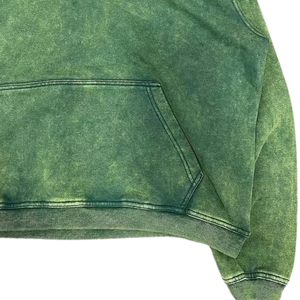 <b>Men</b> <b>Green</b> Acid Washed <b>Hoodie</b> Oversized Heavyweight Fleece Pullover Streetwear Vintage Custom Logo Cotton Thick Warm Winter Sales - Product Image 6