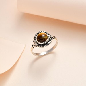 Premium <b>Tiger</b> <b>Eye</b> Sterling Silver Gemstone <b>Ring</b> For Women Jewelry Handmade Statement Birthstone Engagement <b>Rings</b> Of Valentines - Product Image 2