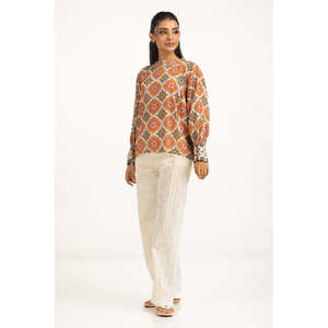 Chemisier Bohème pour Femme WM-BLS-SS25-201 Coupe Classique en Chiffon de Soie Ample Taille XL pour le Bureau – Hauts Printemps/Été/Automne - Product Image 1