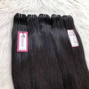 Calidad de lujo 20 pulgadas recto 100% Remy Top Color natural máquina trama extensión del pelo - Product Image 2